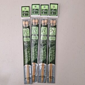 Clover Takumi Bamboo Double Point Knitting Needles 9" No. 5, 3.75mm, Set of 4